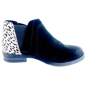 Clarks Ankle Boots Demi Beat 2 Suede 6.5 Black Womens Dalmatian Leopard Chelsea
